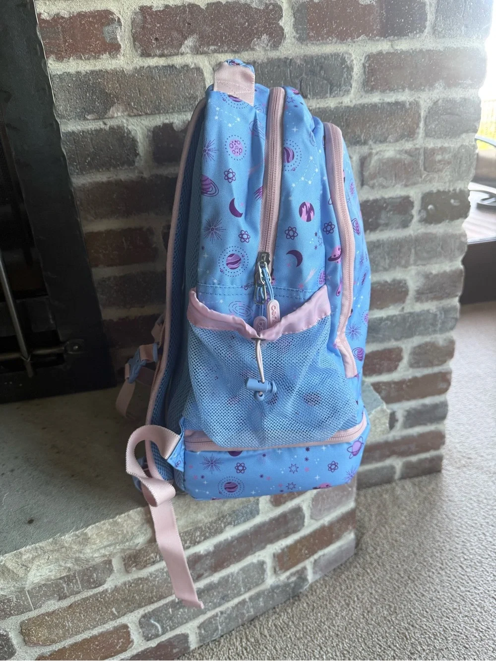 NEW Bento Kids' Space Print 2-in-1 Backpack in Light Blue and Pink